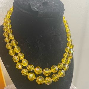 Yellow beaded necklace